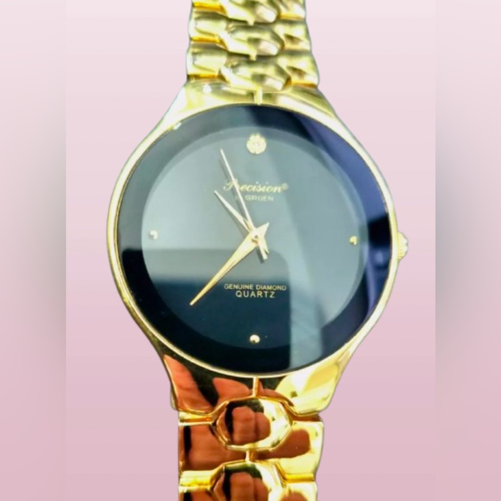 PRECISION BY GRUEN GENUINE DIAMOND QUARTZ WOMENS WATCH CLASSIC GP5060 NEW CUTE